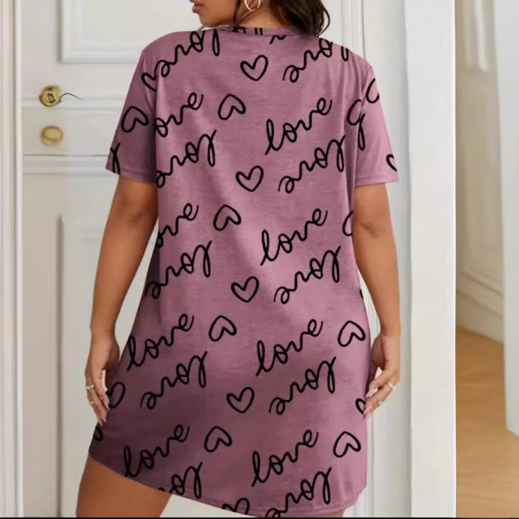 Women's Long T-shirt Soft And Comfortable Pajamas Dress