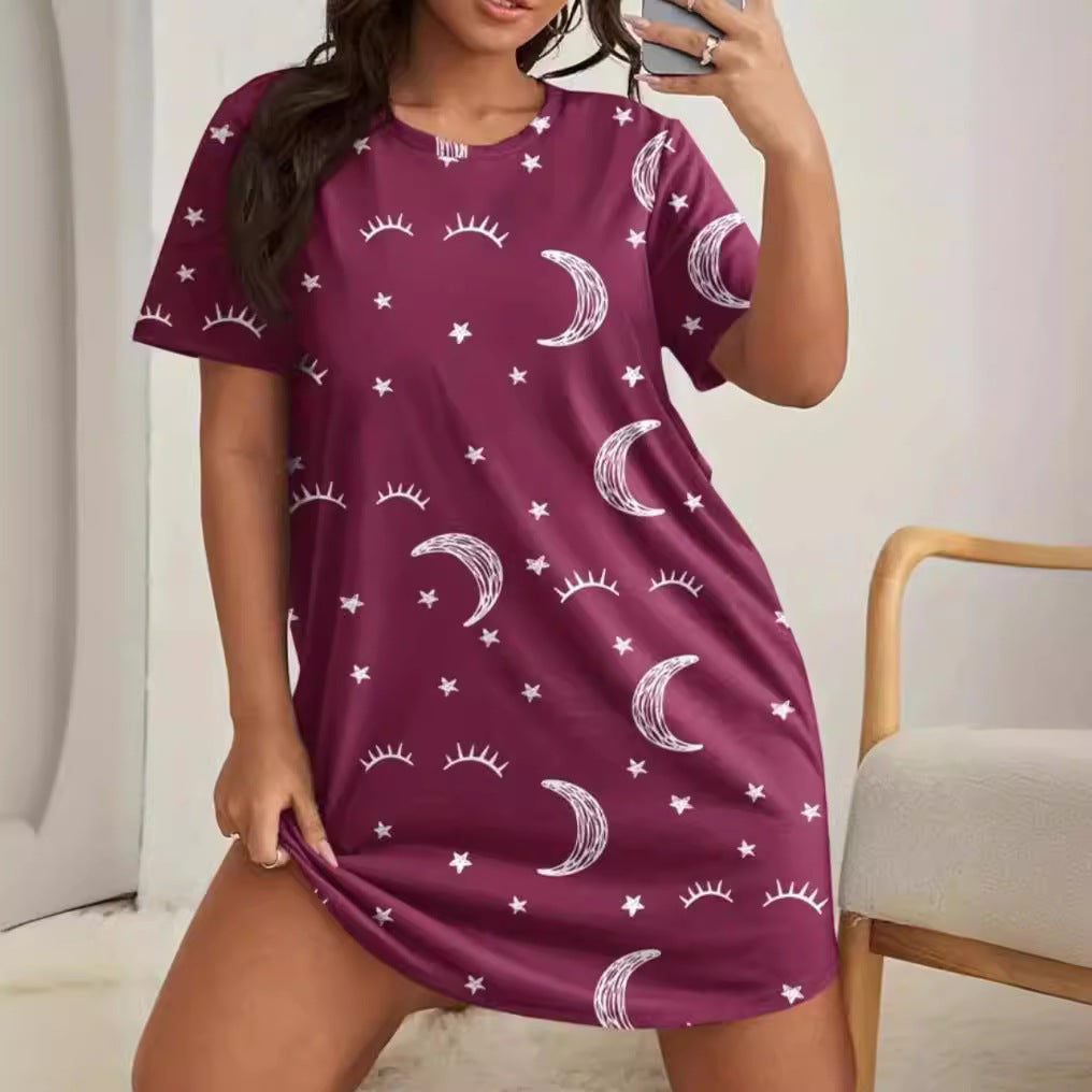 Women's Long T-shirt Soft And Comfortable Pajamas Dress