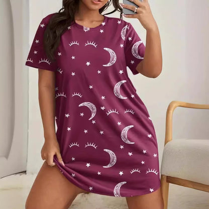 Women's Long T-shirt Soft And Comfortable Pajamas Dress