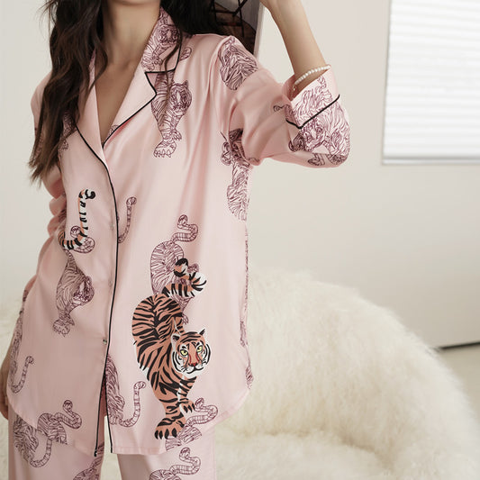 Printed Loose Sleeve Cardigan Women's Home Furnishing
