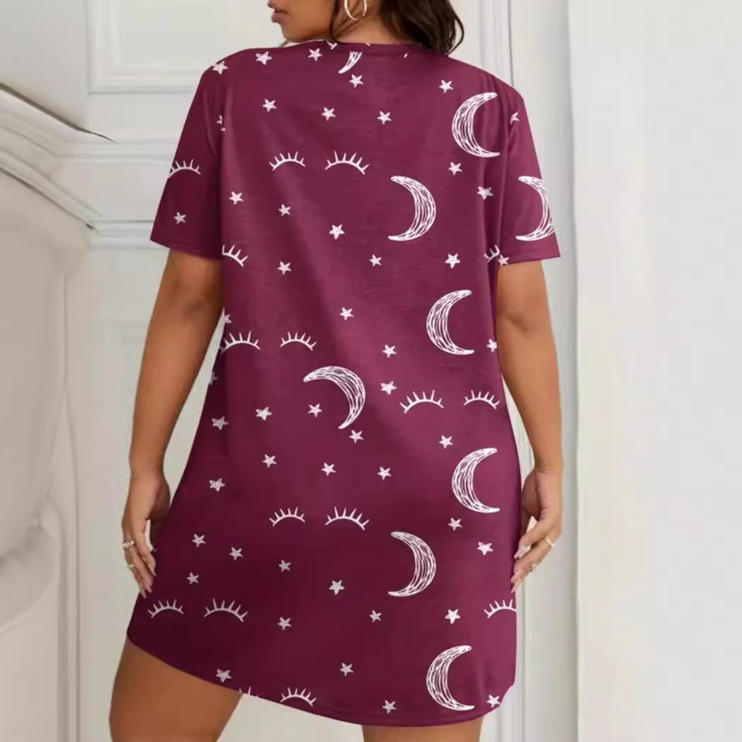 Women's Long T-shirt Soft And Comfortable Pajamas Dress