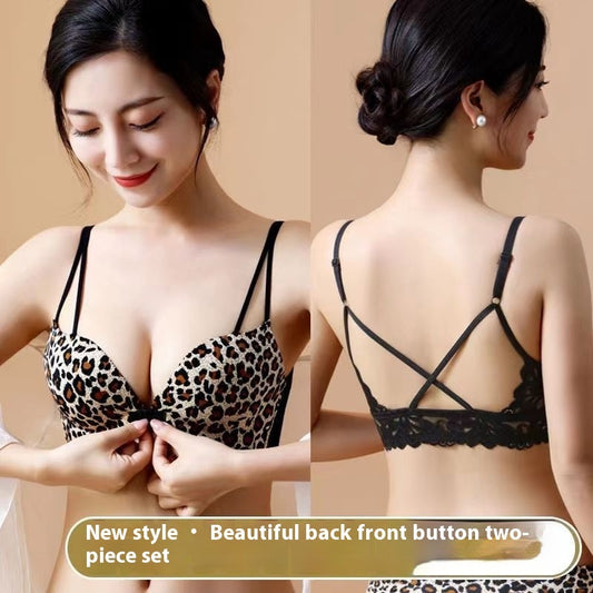 Front Buckle Bra Push Up Small Breast Push Up Sexy Cross Sling